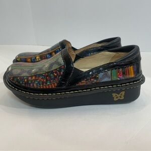 Alegria Debra Blue Mural Patent Leather Shoe Size 38 (8/8.5)